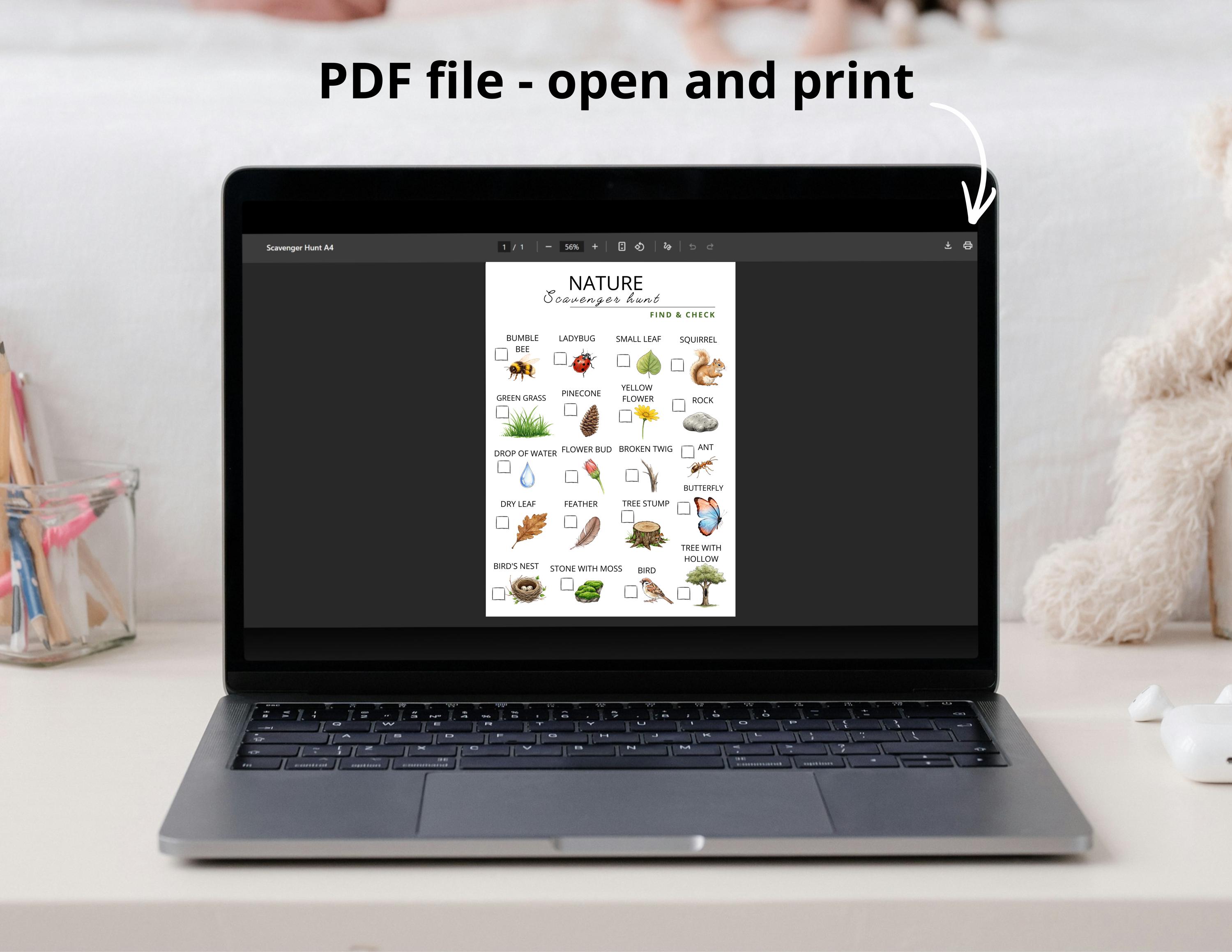 Fun Pdf Nature Scavenger Hunt for Kids | Outdoor Activity Printable | Camping ...