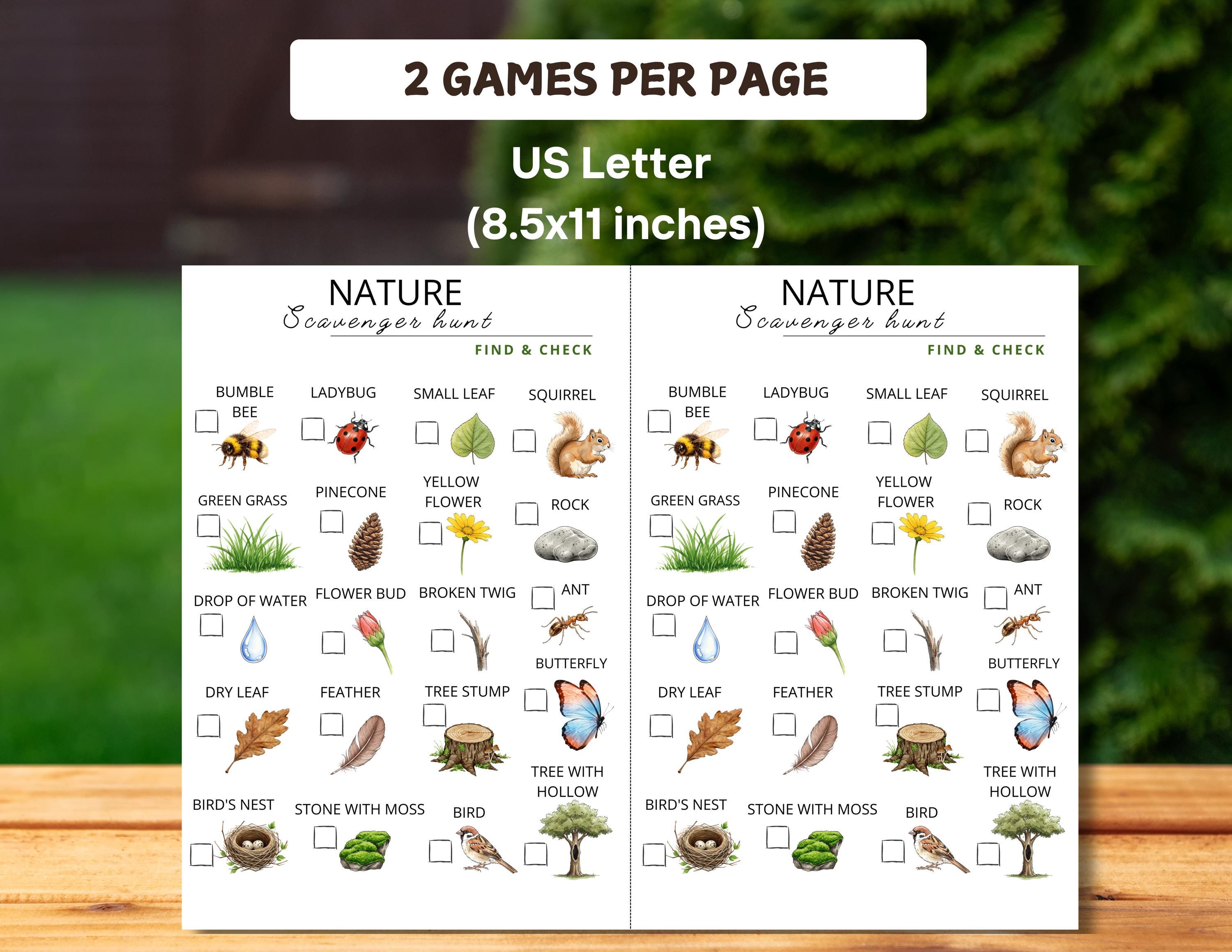 Nature Scavenger Hunt for Kids | Outdoor Activity Printable | Camping ...