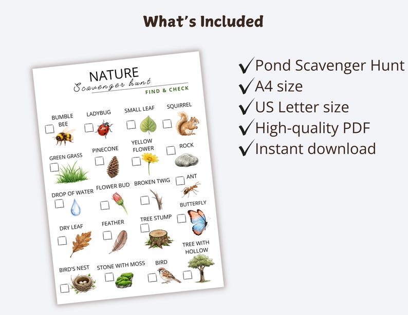 Nature Scavenger Hunt for Kids | Outdoor Activity Printable | Camping ...