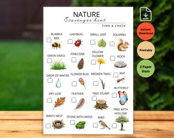 Natur-Schnitzeljagd, Kinder-Schnitzeljagd, Outdoor-Aktivität, Camping-Aktivität, Naturspaziergang, Wald-Schnitzeljagd, Bildschirmfreie Kinder