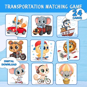 幼児向け車マッチングゲーム | モンテッソーリフラッシュカード | 静かな時間アクティビティ | ビジーブックページ | 幼稚園向け印刷可能パズル