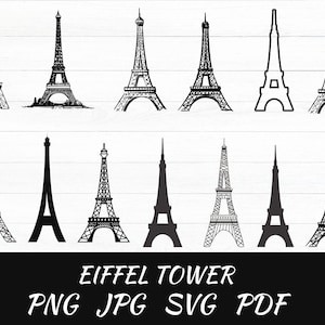 Eiffel Tower SVG, Paris SVG, Landmark SVG, Travel Svg, Eiffel Tower Clipart, Stencil, Cut File, Eiffel Tower Cricut, Silhouette, Vector, Png