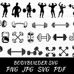 Bodybuilder svg,Fitness Svg,muscle man svg,bodybuilder cut file,Weights Svg,Clipart for cricut and silhouette,bodybuilder png,Aerobic Svg