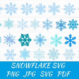 スノーフレークSVGバンドル、デジタルダウンロード用スノーフレーク、冬のSVGスノーフレークファイル、Cricut、Silhouette、Glowforge