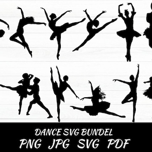 Dance SVG Cut File for Cricut, Dancers Svg, Dancer Silhouettes svg, Dance Team Svg, Dancer Clipart, Instant Download Dance Silhouette SVG