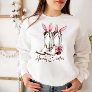 Howdy Easter Png, Western Easter Bunny PNG, Cowboy boots Easter, Happy Easter Png, Funny Easter Png, Retro Easter Shirt