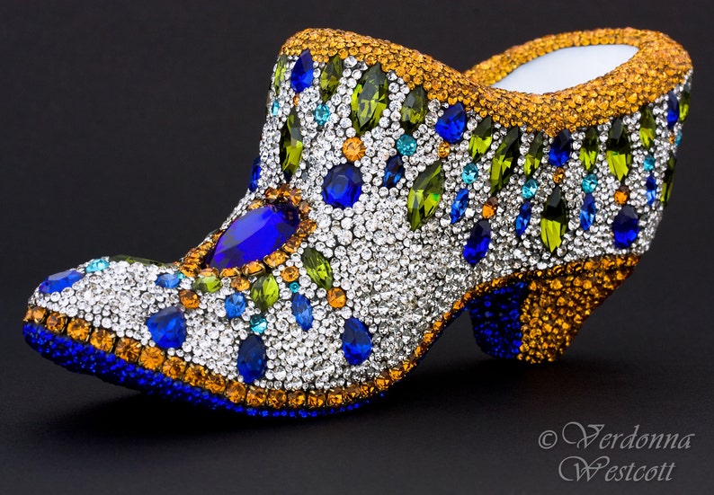 Magical Jeweled Glass Shoe Slipper Vintage Milk Opaline Fenton | Etsy