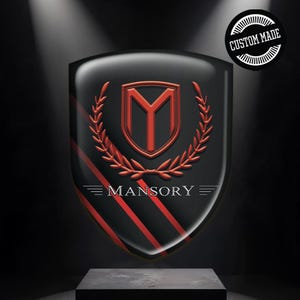 Domed Shield Emblem Mansory Logo|| Self-adhesive Silicone Sticker|| Epoxy Resin Badge All Size