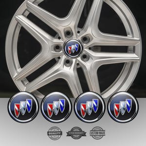 Best Design 4 pcs of Silicone Stickers for Wheel Caps Rims Buick /// Self-adhesive Emblems for Center wheel caps