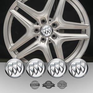 Best Design 4 pcs of Silicone Stickers for Wheel Caps Rims Buick /// Self-adhesive Emblems for Center wheel caps