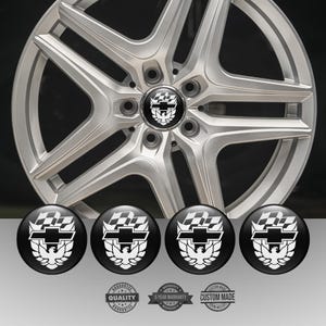 Best Design 4 pcs of Silicone Stickers for Wheel Caps Rims Pontiac /// Self-adhesive Emblems for Center wheel caps