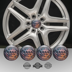 Best Design 4 pcs of Silicone Stickers for Wheel Caps Rims /// Self-adhesive Emblems for Center wheel caps