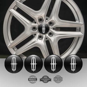 Best Design 4 pcs of Silicone Stickers for Wheel Caps Rims Lincoln /// Self-adhesive Emblems for Center wheel caps