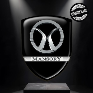 Domed Shield Emblem Mansory Logo|| Self-adhesive Silicone Sticker|| Epoxy Resin Badge All Size