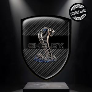 Domed Shield Emblem Shelby Logo|| Self-adhesive Silicone Sticker|| Epoxy Resin Badge All Size