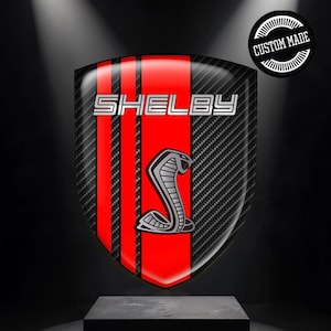 Domed Shield Emblem Shelby Logo|| Self-adhesive Silicone Sticker|| Epoxy Resin Badge All Size