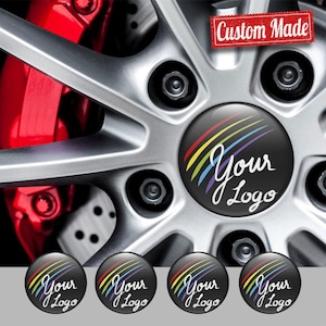 Best Design 4 pcs of Custom Silicone Stickers for Wheel Caps Rims /// Self-adhesive Emblems for Center wheel caps