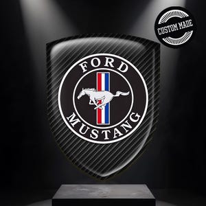 Domed Shield Emblem Mustang Logo|| Self-adhesive Silicone Sticker|| Epoxy Resin Badge All Size