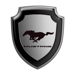 Domed Shield Emblem Mustang Logo|| Self-adhesive Silicone Sticker|| Epoxy Resin Badge All Size