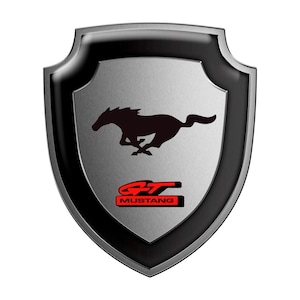 Domed Shield Emblem Mustang Logo|| Self-adhesive Silicone Sticker|| Epoxy Resin Badge All Size