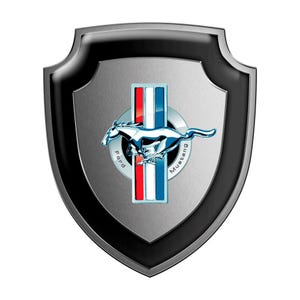 Domed Shield Emblem Mustang Logo|| Self-adhesive Silicone Sticker|| Epoxy Resin Badge All Size