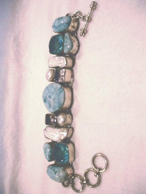 Sterling Silver Statement Bracelet - Custom One o… - image 8