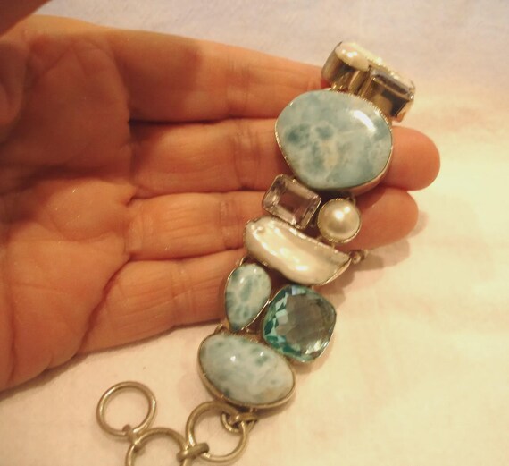 Sterling Silver Statement Bracelet - Custom One o… - image 3