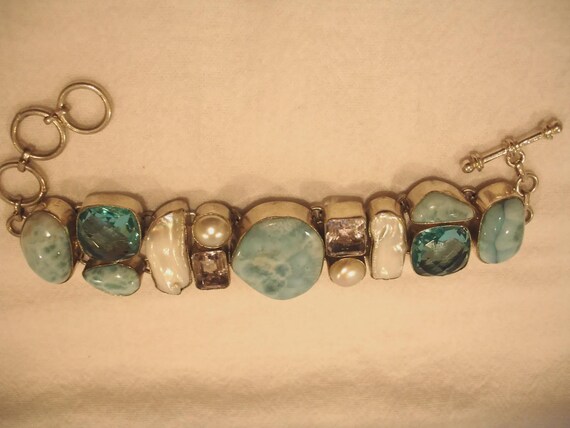 Sterling Silver Statement Bracelet - Custom One o… - image 9