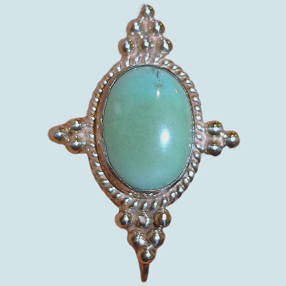 SALE** Vintage Navajo NAKAI Sterling Silver Turquois Pendant