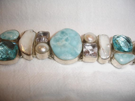 Sterling Silver Statement Bracelet - Custom One o… - image 4