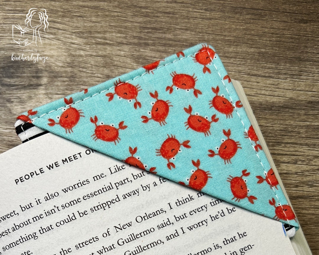 Crab Fabric Corner Bookmark Handmade Gifts for Readers and Book Lovers ...