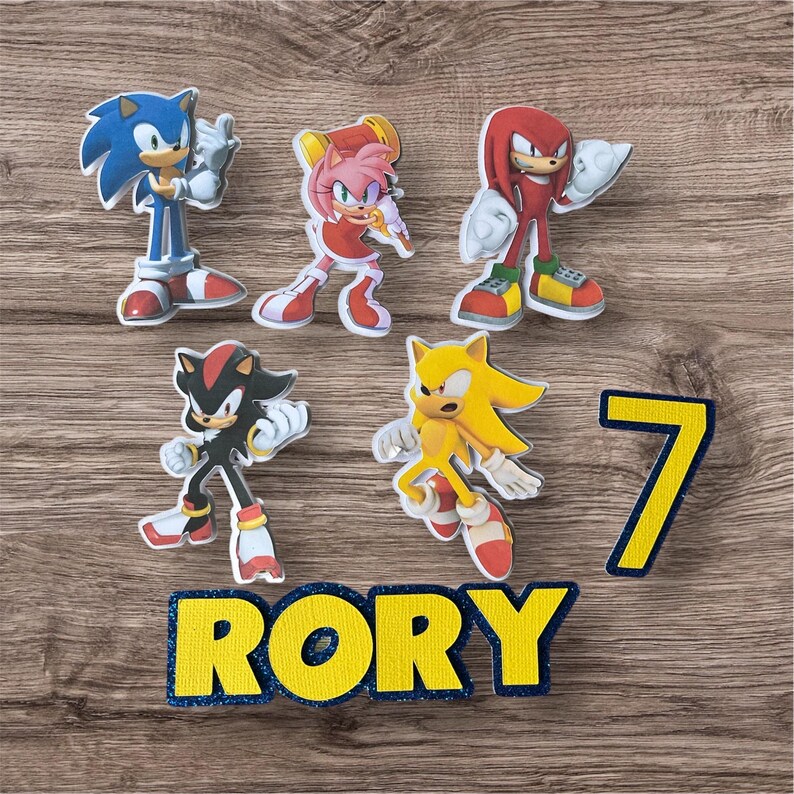 Sonic Rory Sonic the Hedgehog 3D Cake Topper Personalised With Name and Age - Etsy