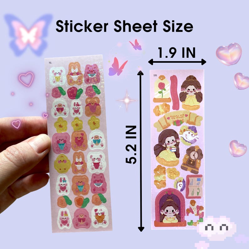 Random Deco Mini Sticker Sheets, Kawaii Aesthetic Stickers, Cute Korean Stickers, Polco Deco Stickers for Kpop Photocard, Toploader, Planner