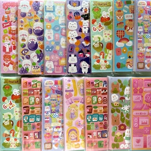 Deco Mini Sticker Sheets, Kawaii Aesthetic Stickers, Cute Korean Stickers, Polco Deco Random Stickers for Kpop Photocard, Toploader, Planner
