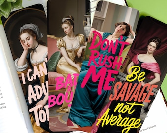 Vintage Sarcastic Bookmarks, Funny Quotes Bookmark Set, Adult Humor Bookish Gift, Vintage Painting Aesthetic Double-Sided Glossy Bookmarks