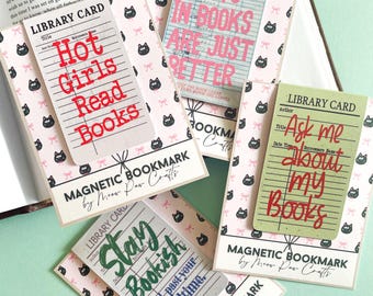 Library Card Magnetic Bookmark, Funny Bookish Gift For Book Lovers, Vintage Public Library Bookmark