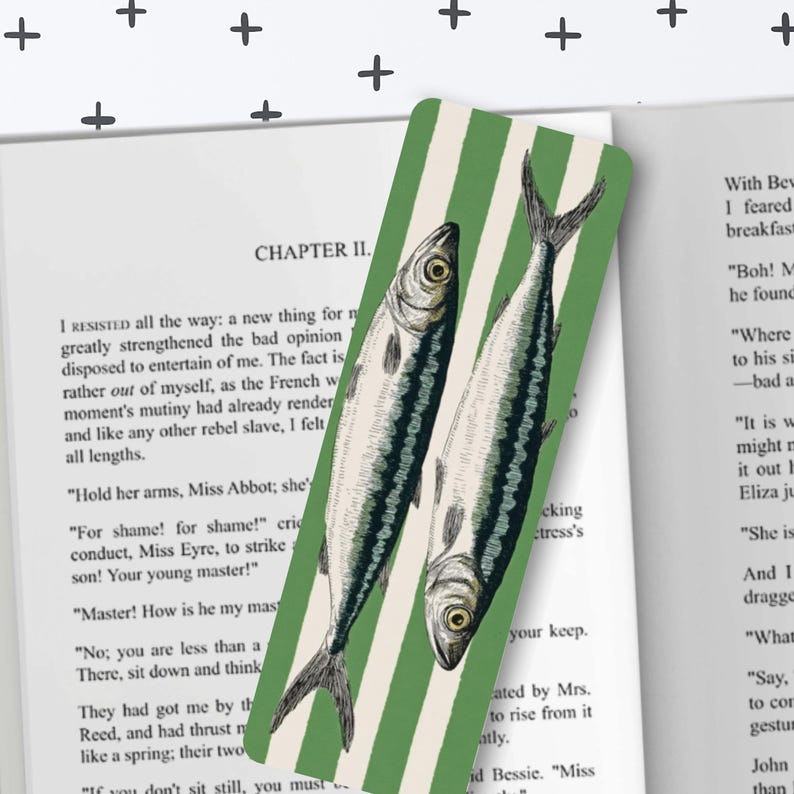 Sardines Tomato Bookmarks, Mediterranean Bookmark Set, Italian Summer Bookish Gift, Coastal Aesthetic Double-Sided Glossy Bookmarks