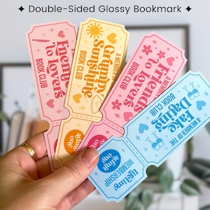 Romance Troupe Ticket Bookmarks, Admit One Ticket Bookmark, Romance Reader Bookish Gift, Book Club Membership, Double-Sided Glossy Bookmark