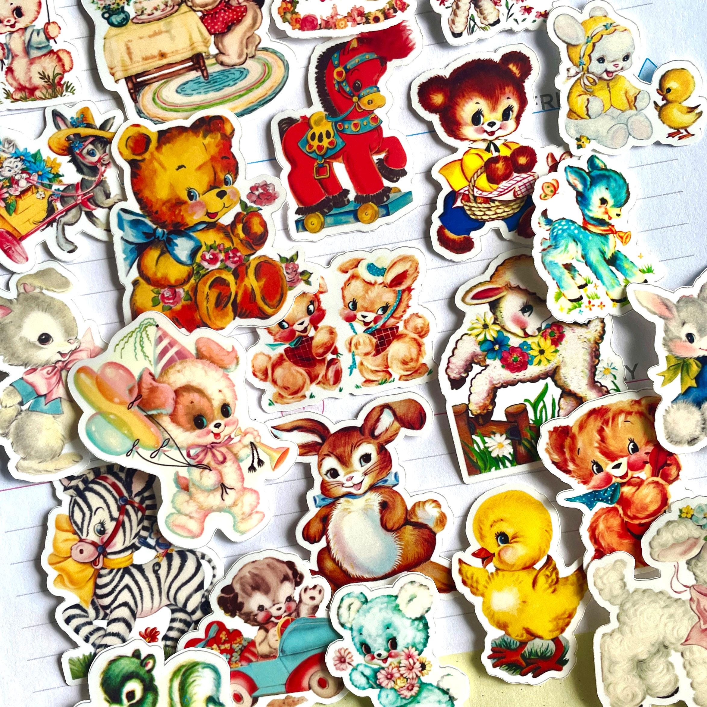 Vintage Animal Stickers, Retro Aesthetic Sticker Pack, 23 PCS Cute Baby ...
