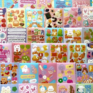 Deco Mini Sticker Sheets, Kawaii Aesthetic Stickers, Cute Korean Stickers, Polco Deco Random Stickers for Kpop Photocard, Toploader, Planner