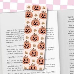 Jack-o-lantern pumpkin Halloween bookmark