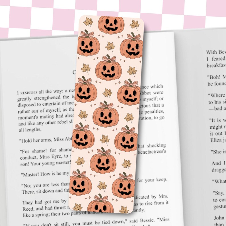 Jack-o-lantern pumpkin Halloween bookmark