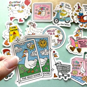 Silly Goose Stickers, 12 PCs “Just a Silly Goose” Funny Meme Stickers, Water-Resistant Stickers, Silly Goose On The Loose, Best Friend Gift image 5