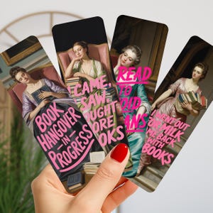 Funny Vintage Bookmarks, Sarcastic Quotes Bookmark Set, Reading Humor Bookish Gift, Vintage Painting Aesthetic Double-Sided Glossy Bookmarks