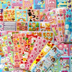 Deco Mini Sticker Sheets, Kawaii Aesthetic Stickers, Cute Korean Stickers, Polco Deco Random Stickers for Kpop Photocard, Toploader, Planner