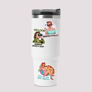 Sassy Housewife Stickers, Funny Retro 50's House Wife Vinyl Stickers, Sarcastic Woman Adult Humor Stickers for Laptop, Water Bottle, Kindle