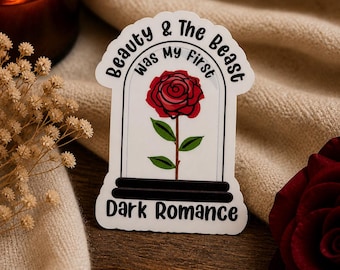 La belle et la bête était ma première romance noire | Sticker Booktok | Sticker romance fantastique
