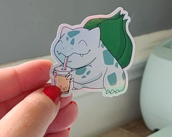 Bisasam Boba Sticker | Wasserfester Vinyl-Aufkleber