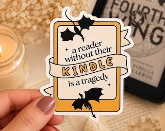 Adesivo Kindle da Fourth Wing | Decalque para Amantes de Livros | Adesivo de Vinil à Prova d'Água