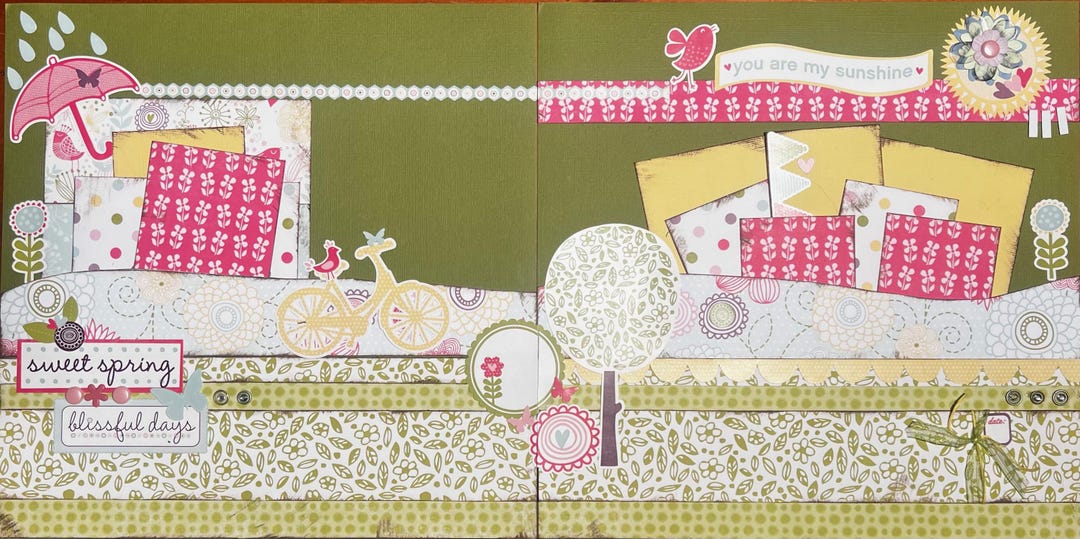 You Are My Sunshine ~ 12x12, 2-page, PRE-MADE Scrapbook Layout - Etsy